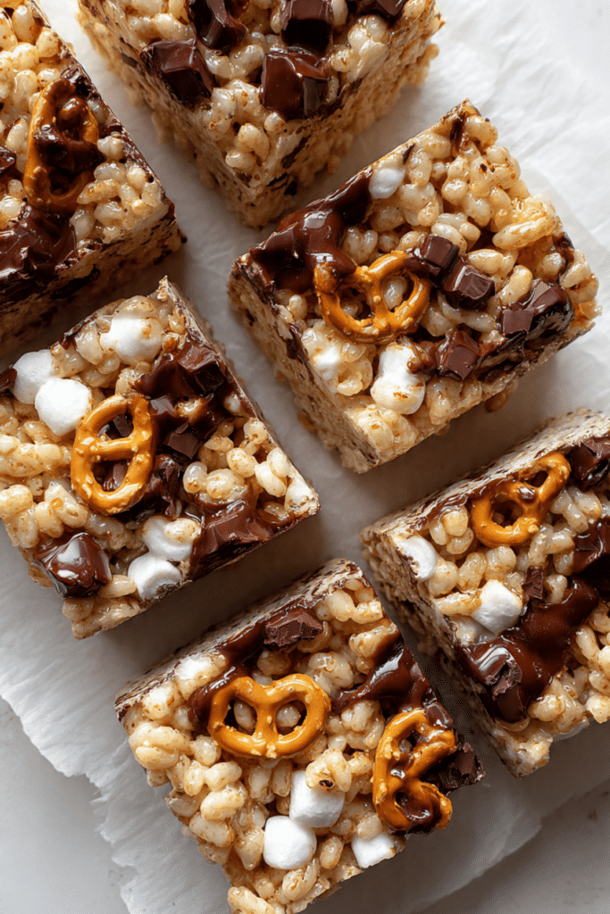 Rice Krispies Treats With Chocolate and Pretzels