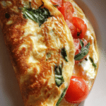 Tomato, Basil, Feta Omelet Quesadilla