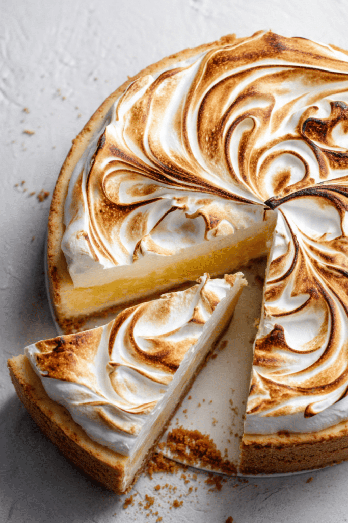 Lemon Meringue Cheesecake with Toasted Meringue Topping