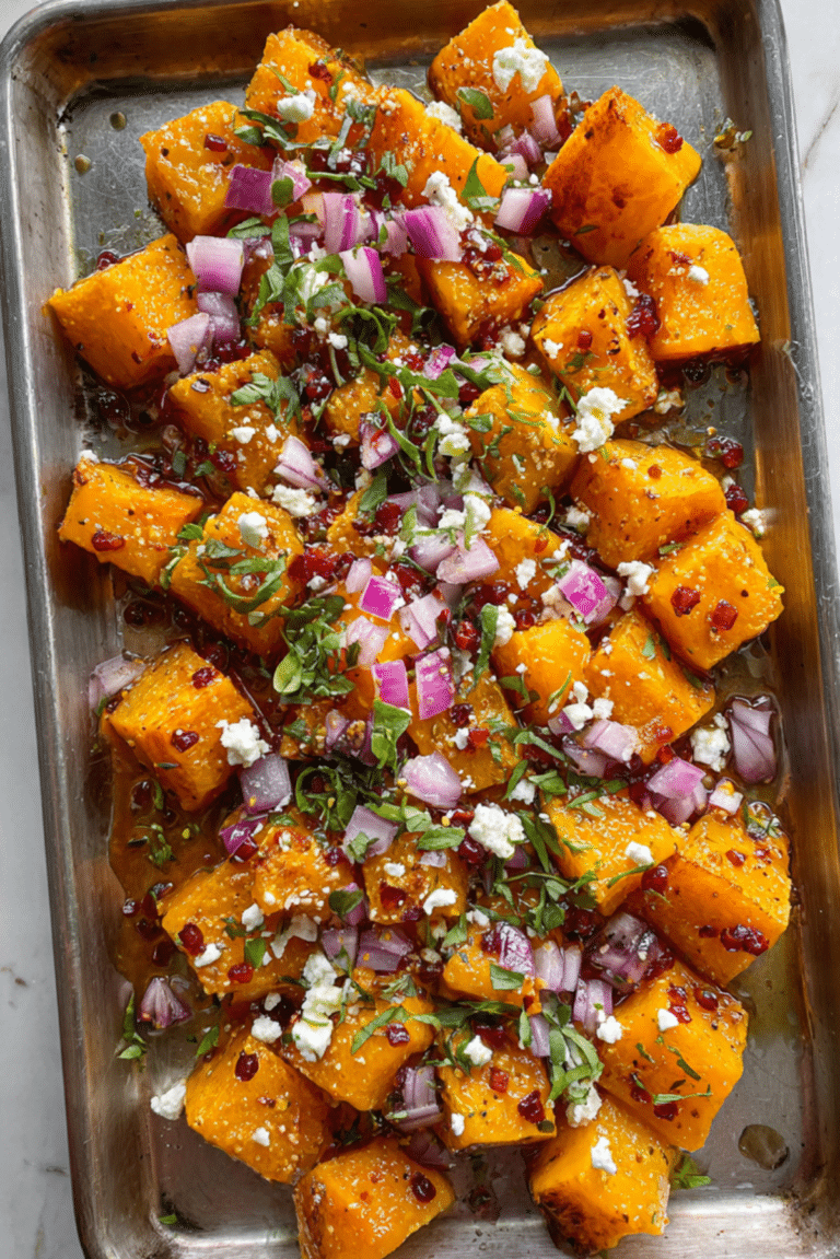 Maple Roasted Pumpkin with Chili and Feta