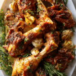 Slow Roasted Turkey Legs with Garlic and Herbs