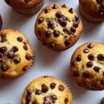 Vanilla Muffins Filled with Nutella and Loaded with Chocolate Chips