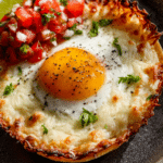 Cheesy Frico Fried Egg Tostadas