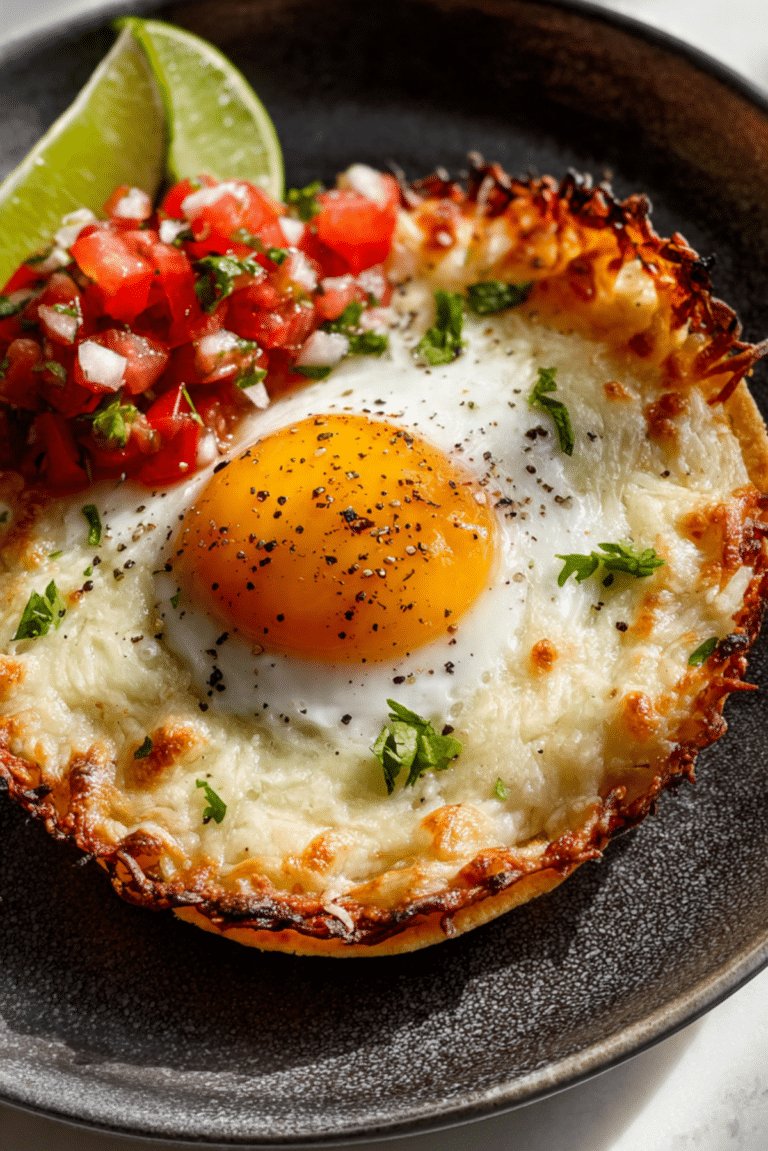 Cheesy Frico Fried Egg Tostadas