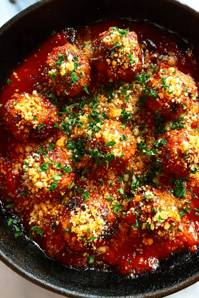 Ricotta Meatballs with the Crispy Topping