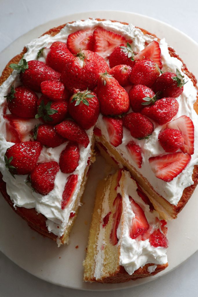 Strawberry and Cream Layer Cake