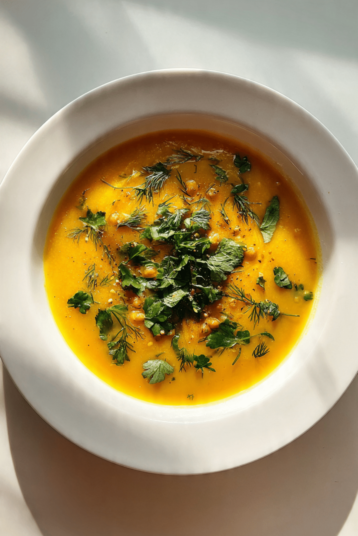 Cozy Squash and Lentil Soup with Fresh Herbs
