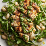 Arugula White Bean Salad With Pesto Chicken
