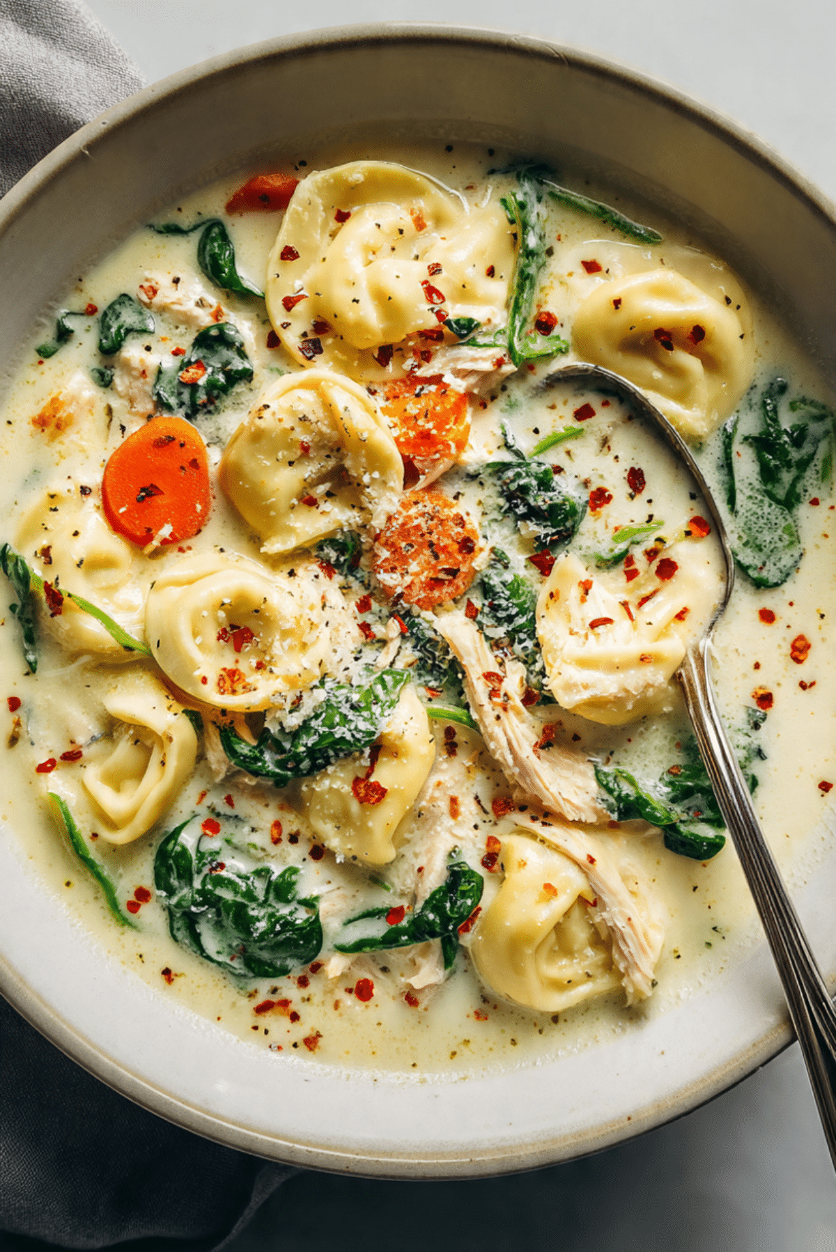 Creamy Chicken Tortellini Soup
