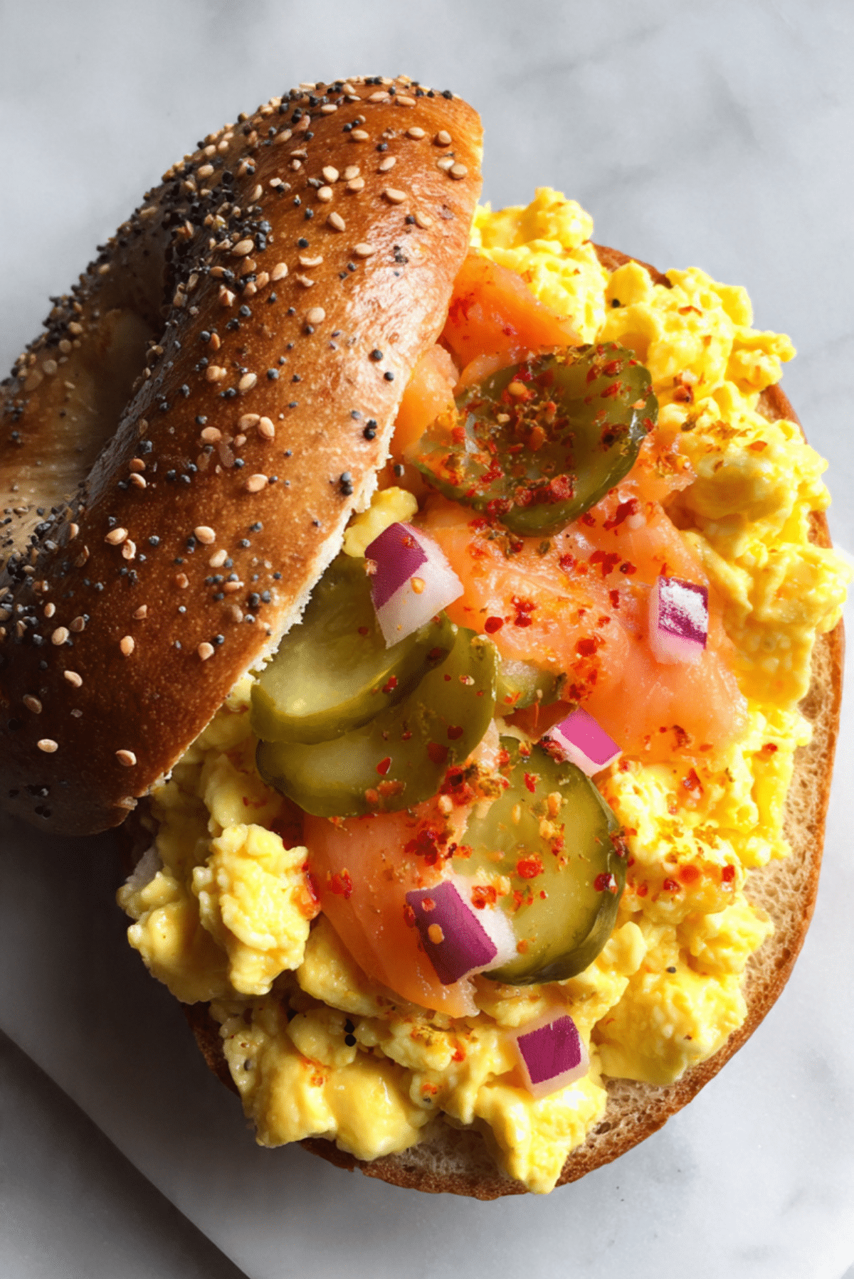 Spicy Smoked Salmon Bagelwiches