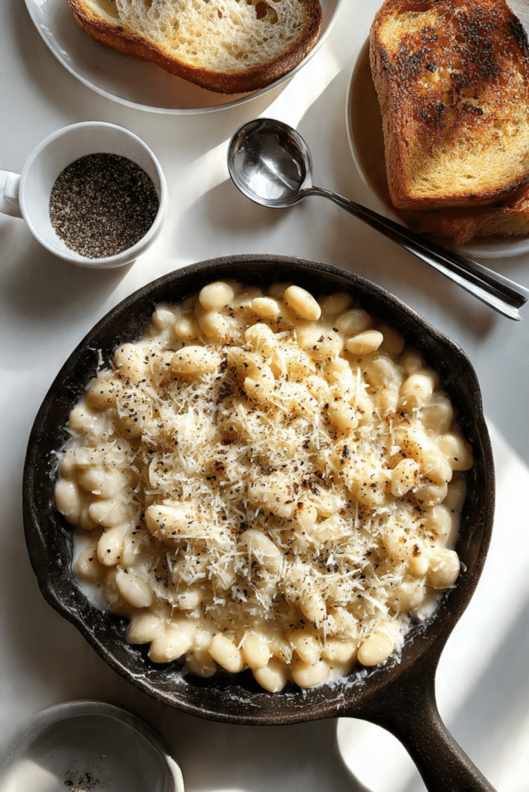 Cacio E Pepe White Beans Skillet