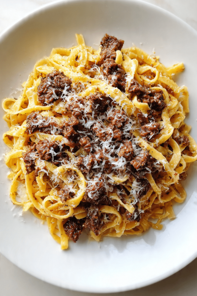 Onion Ground Beef Pasta