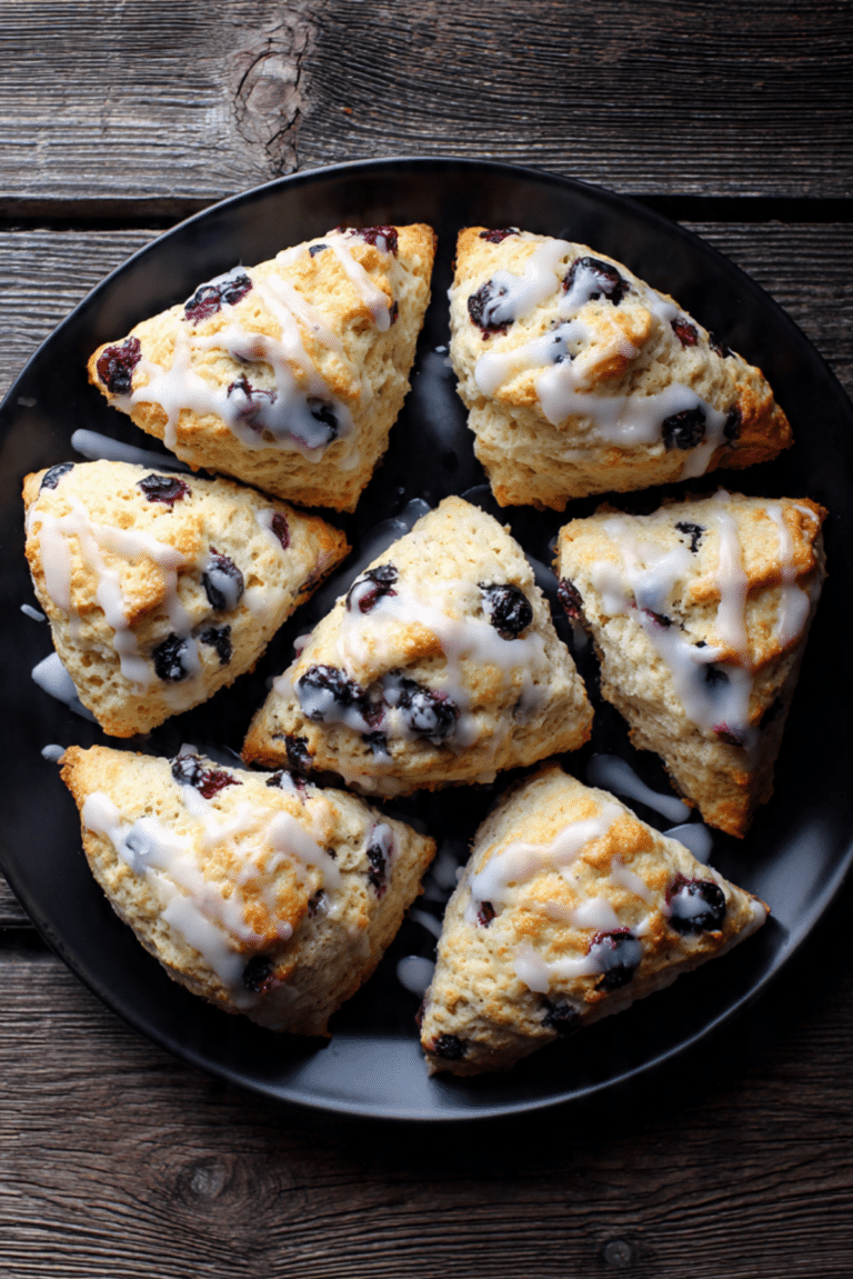 Blueberry Scones with Lemon Glaze