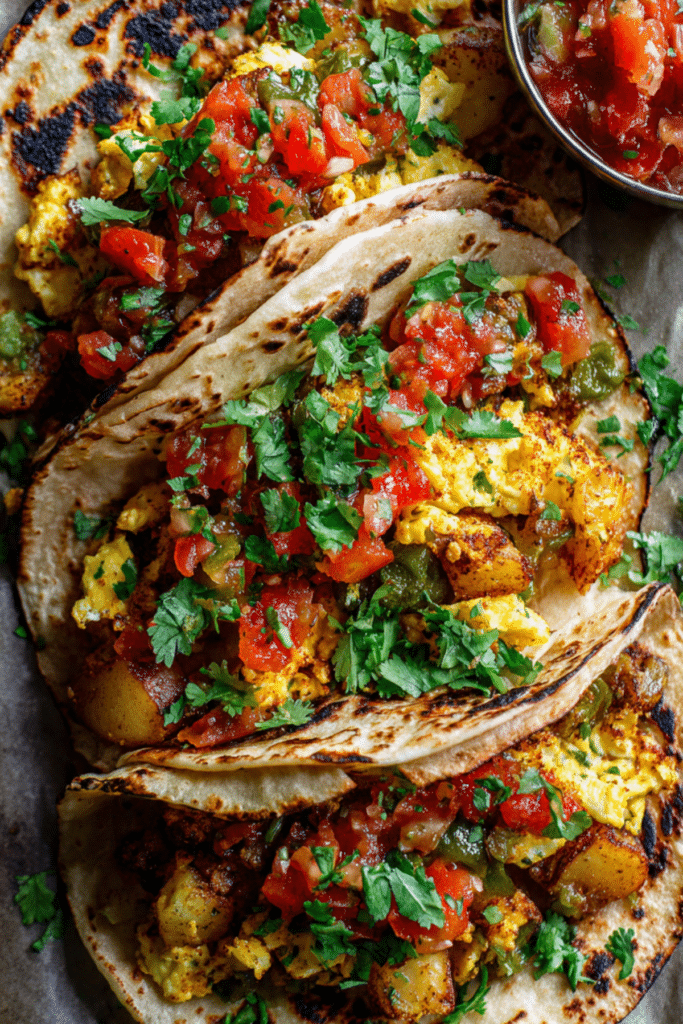 Egg Tacos with Poblano and Potatoes