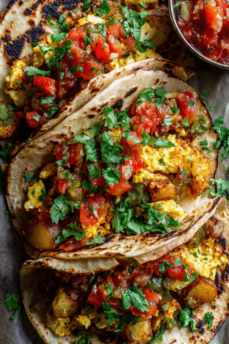 Egg Tacos with Poblano and Potatoes