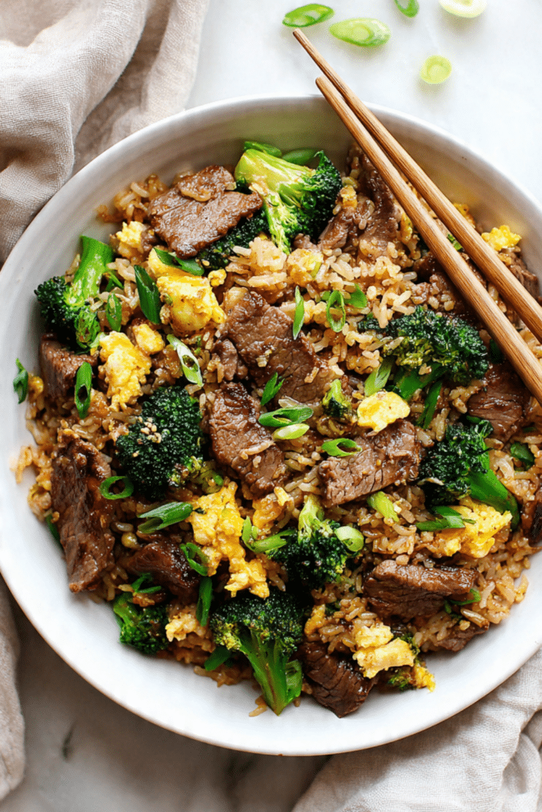 High Protein Beef & Broccoli Fried Rice