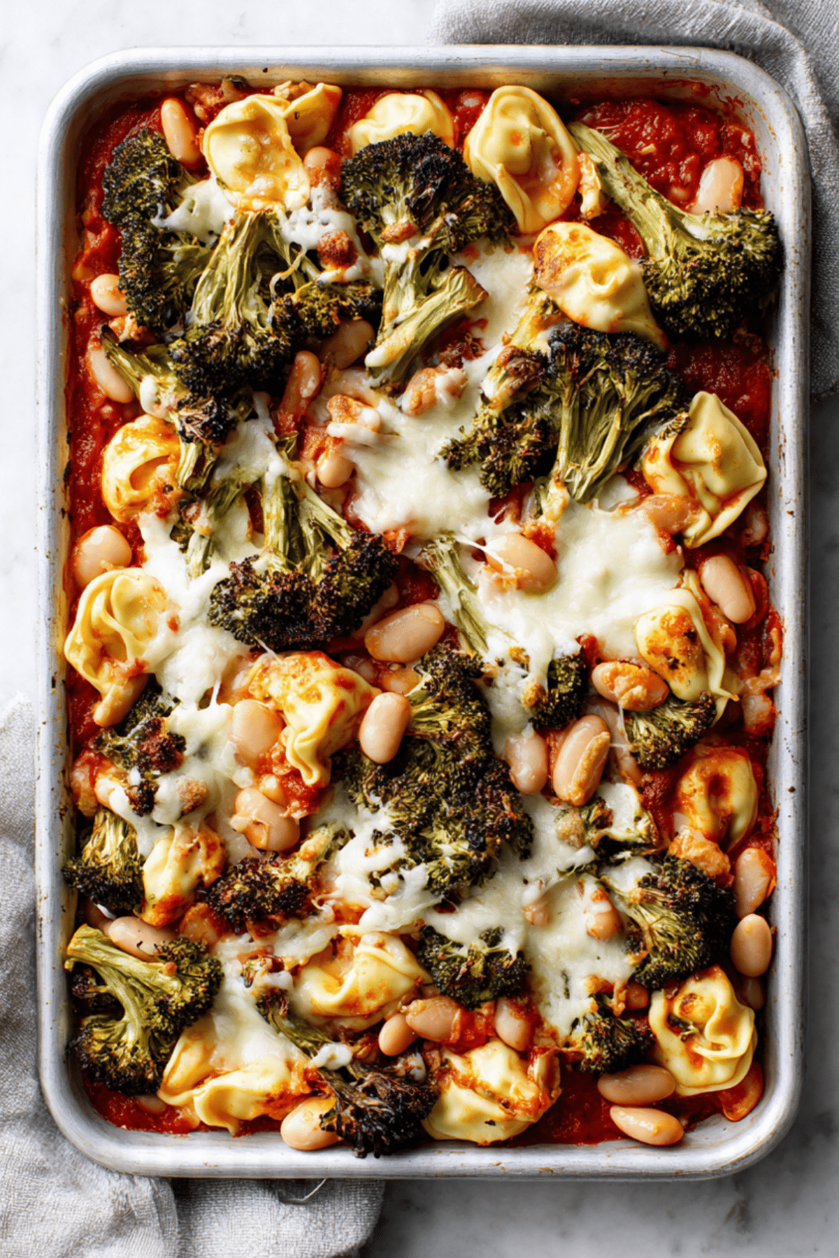 Sheet Pan Broccoli Tortellini Bake