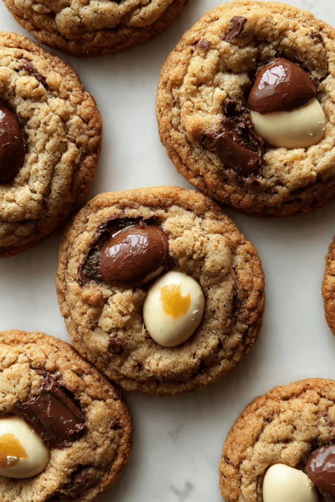 Creme Egg Stuffed Cookies
