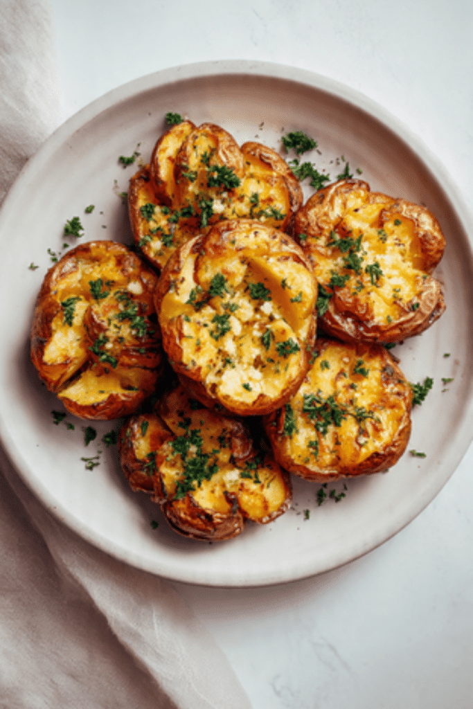 Garlic Butter Smashed Potatoes