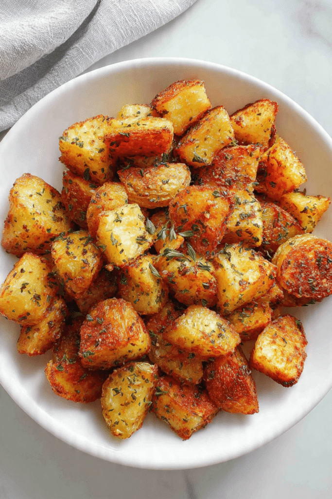 Crispy Oregano Roasted Potatoes with Creamy Feta Sauce