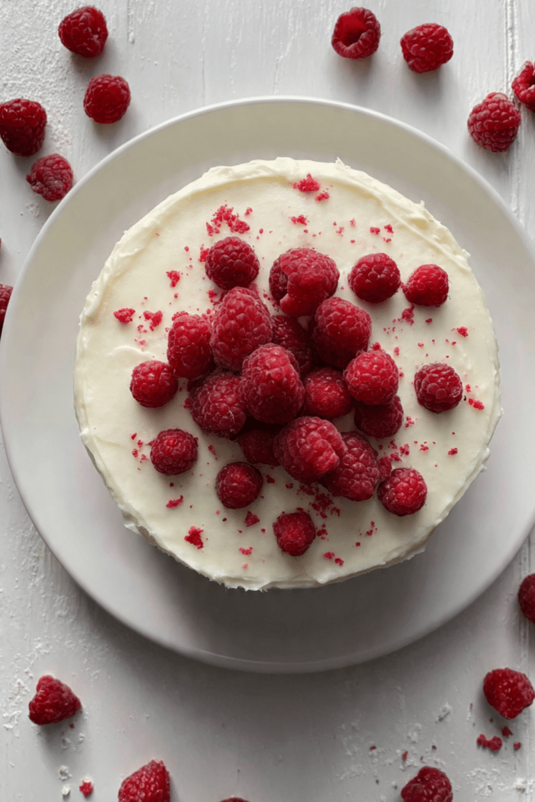 Smashed Raspberry White Chocolate Layer Cake
