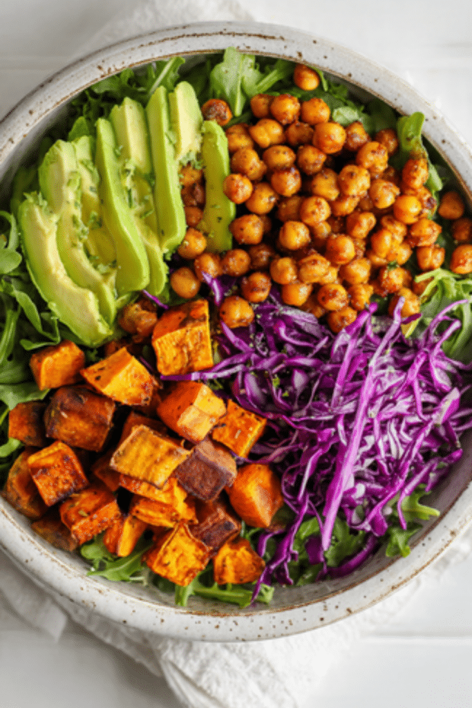 Vegan Sweet Potato Chickpea Taco Salad
