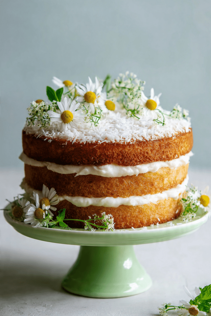 Lemon Coconut Naked Cake with Whipped Vanilla Buttercream