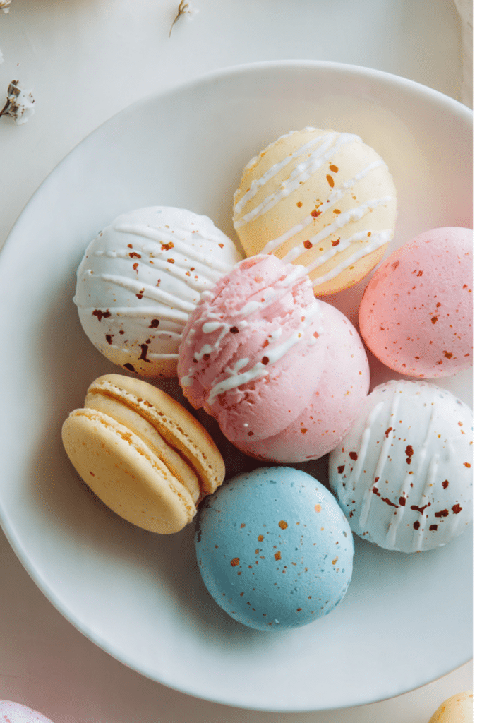 Elegant Easter Macarons in Pastel Hues