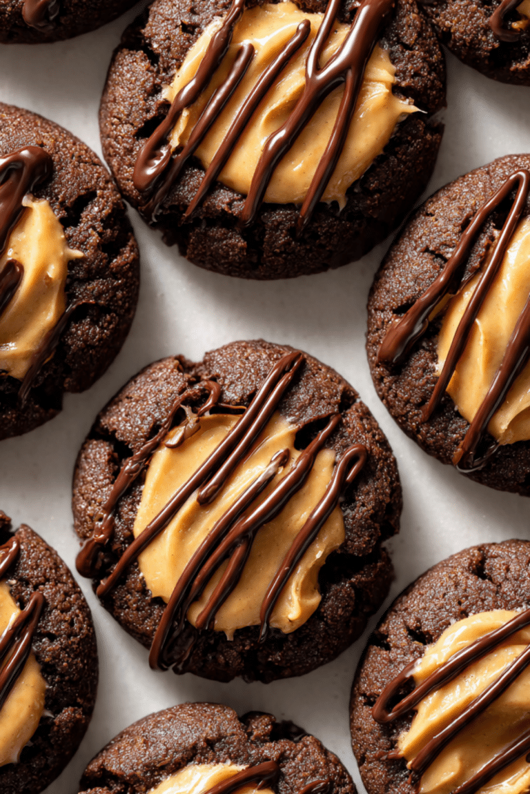 Chocolate Peanut Butter Thumbprint Cookies