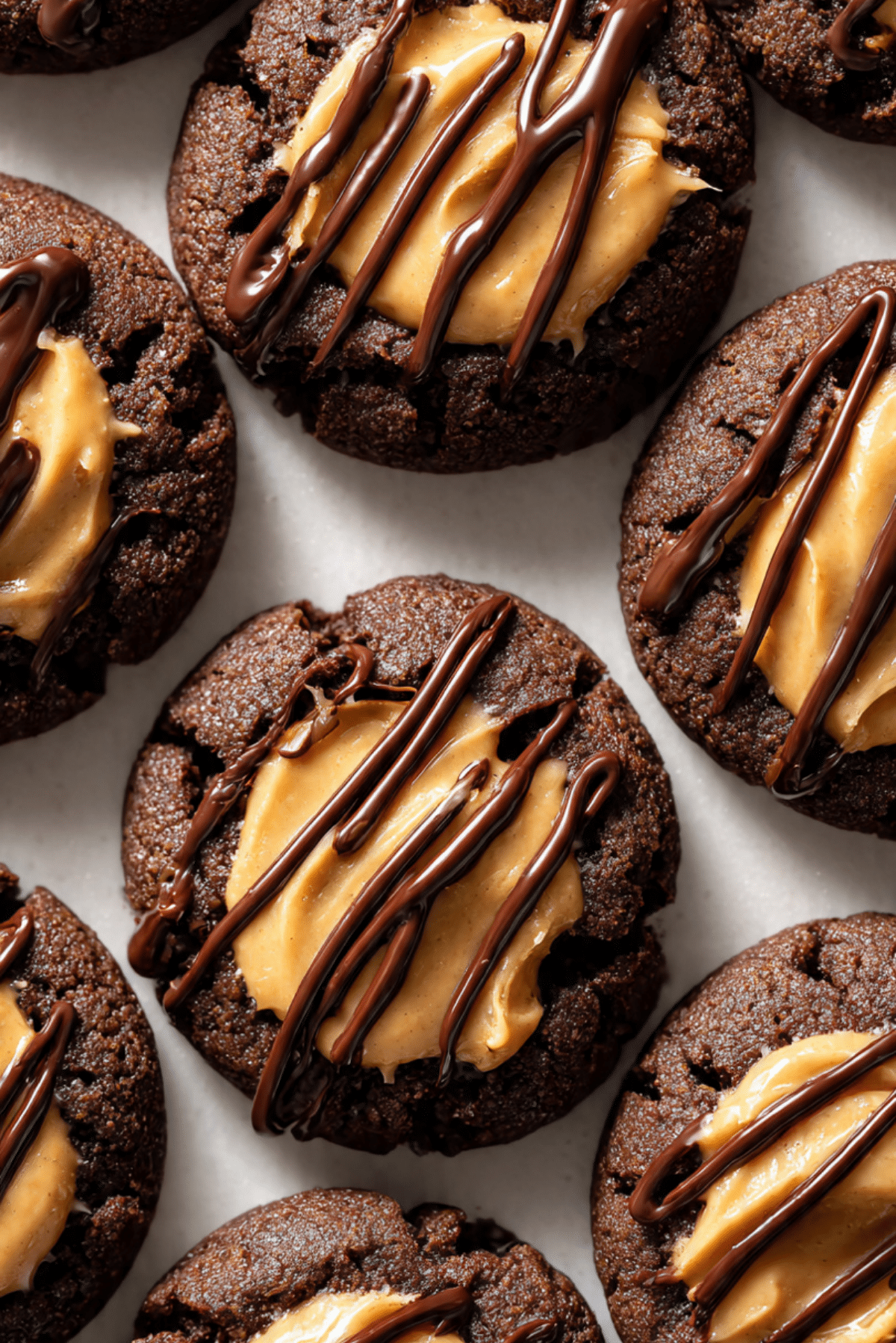 Chocolate Peanut Butter Thumbprint Cookies